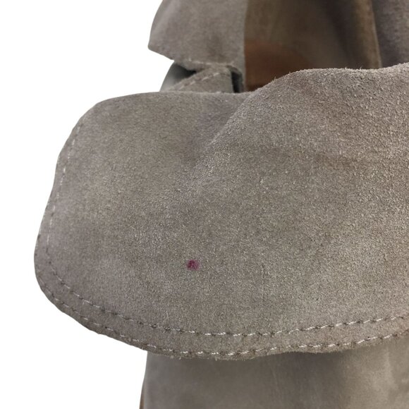 UGG Elora Taupe Suede Ankle Boots Womens 9.5 Wrap Strap Block Heel Western Style - Picture 13 of 16